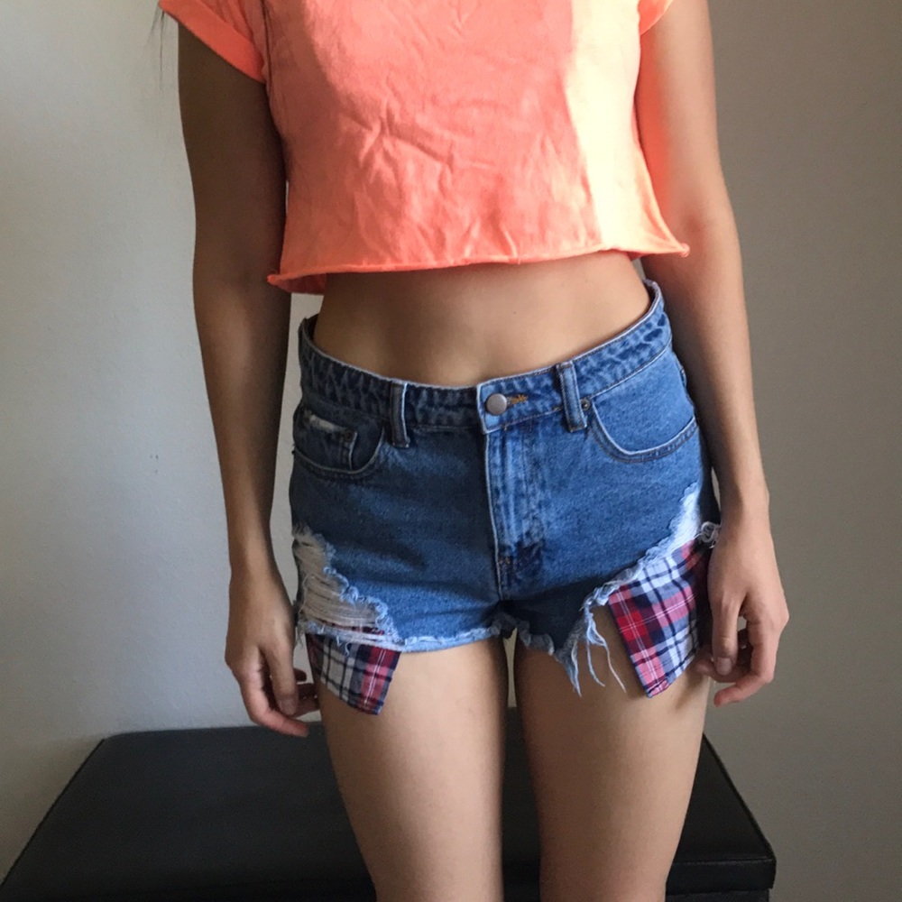 Denim cutoff shorts